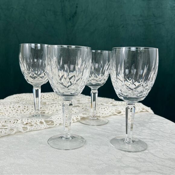 Vintage Waterford Elegant Clear Cut Glads Crystal Wine Glass Set - Picture 5 of 5